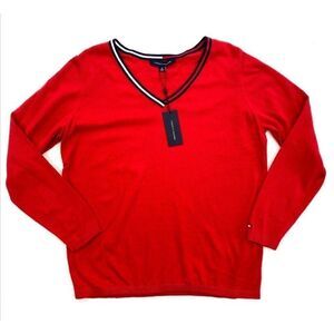 Tommy Hilfiger Sweater Top‎ 0X Plus Red White Navy